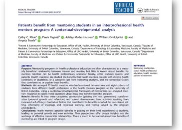 New Publication: Benefits of Mentoring